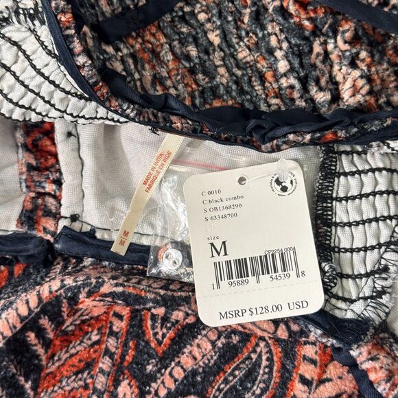 Free People Dare Me Top Women Medium Velvet Romantic Blouse Festival Boho NEW - Picture 3 of 11